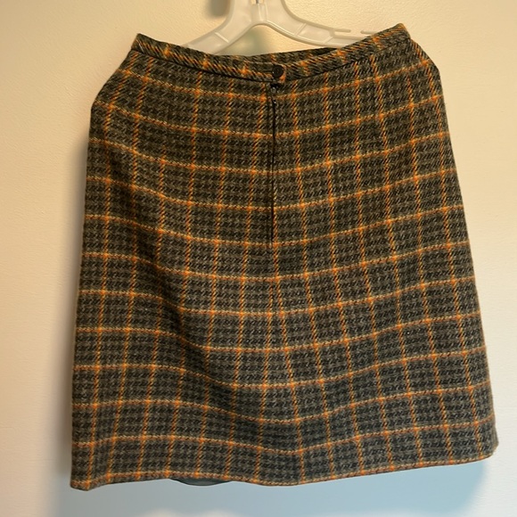 Vintage Wool Green Plaid A-Line mini Skirt Size XS - Picture 3 of 7